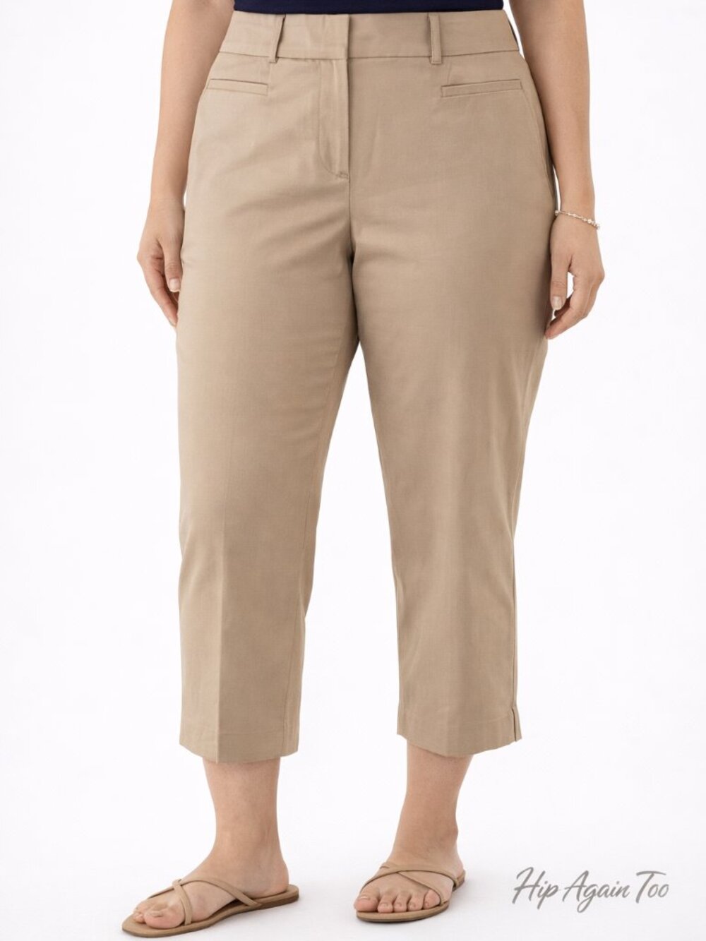 NWT Ann Taylor Factory Khaki Crop Pants Size 4 Ankle Career Stretch